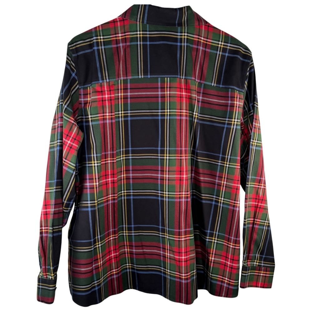 Foxcroft 18W Non-Iron Shaped Fit Plaid Button Up Shirt Red Green Cotton Tartan - Picture 2 of 8